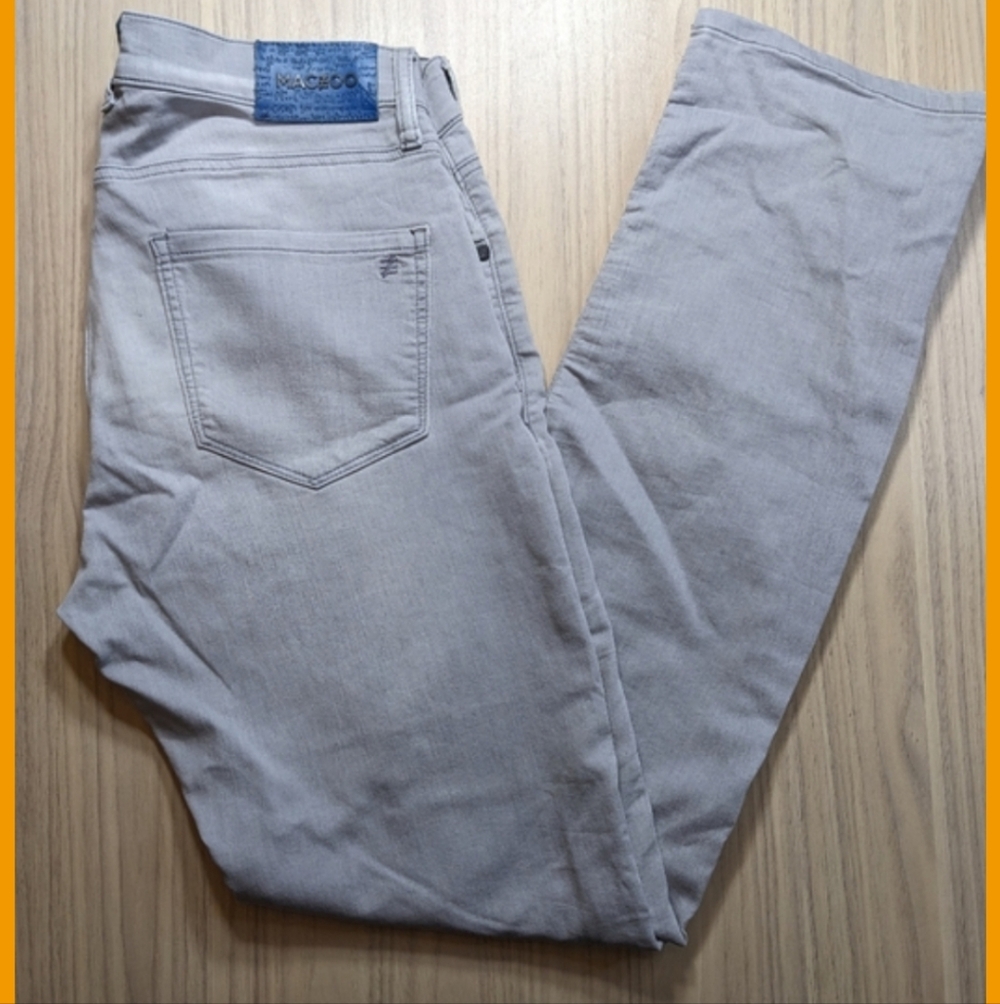 Maceoo Jeans Mens Da Vinci Slim Straight Classic Pants Pockets Size 30/2 Gray